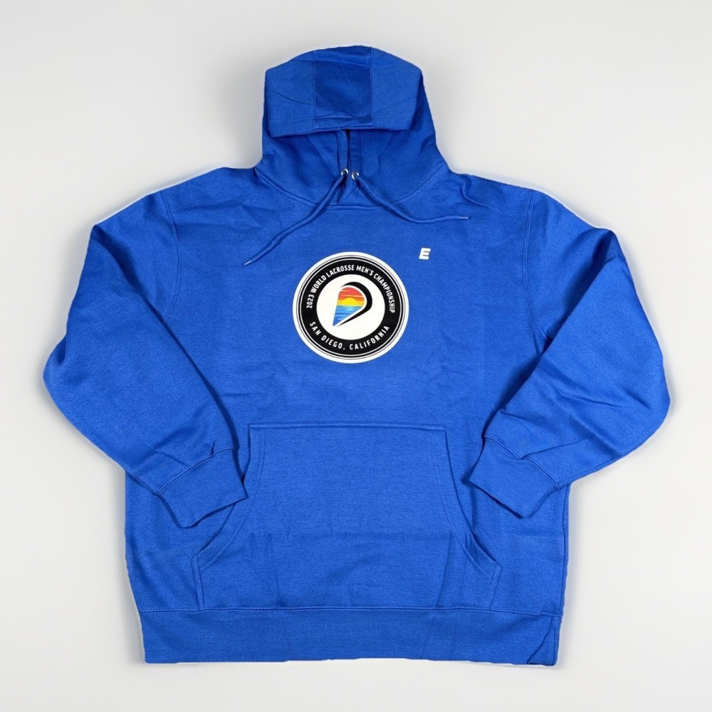 Lane Seven Hoodie Mens XL Royal Blue 2023 World Lacrosse Championship San Diego